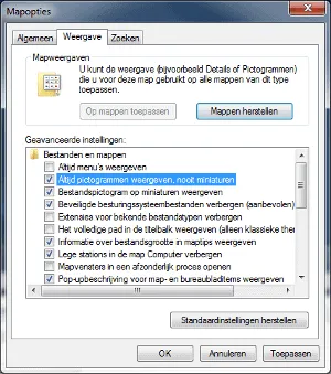 Pictogrammen weergeven