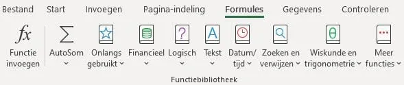 De formulebalk in Excel.