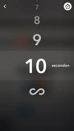 Instellen hoe lang de ontvangen de foto mag bekijken in Snapchat