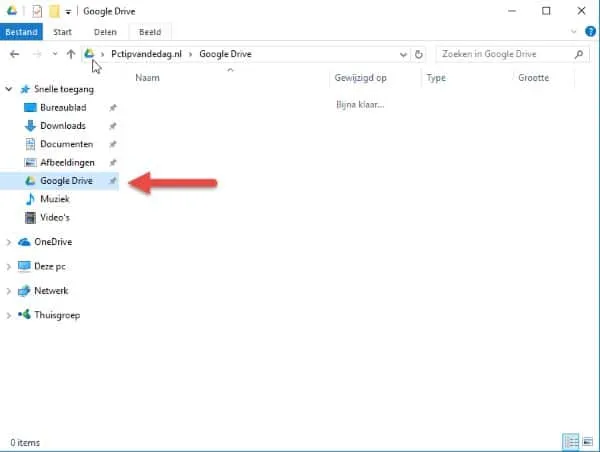 Google Drive toevoegen aan Windows Verkenner