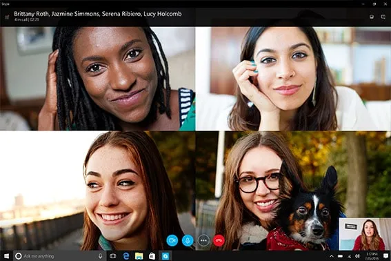 Groepsgesprek in Skype