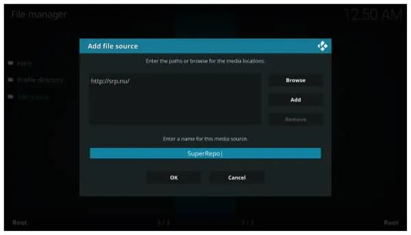 Media bron selecteren Kodi