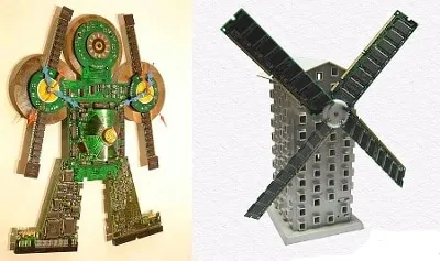 Kunst maken van oude onderdelen van een pc
