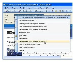 Afzender toevoegen Outook