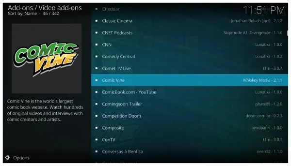 Video add-on selecteren in Kodi