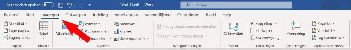 Paginanummering invoegen
