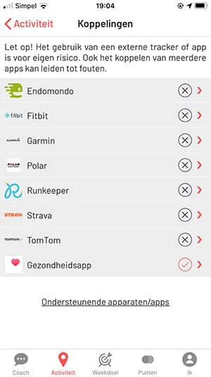 Kolom met alle mogelijke externe trackers
