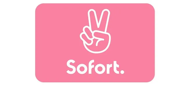 Roze sofort logo met hand die het peace-teken maakt