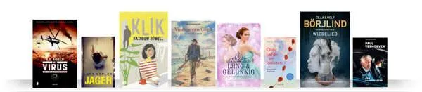 Een rij met Nederlandse boeken voor e-readers
