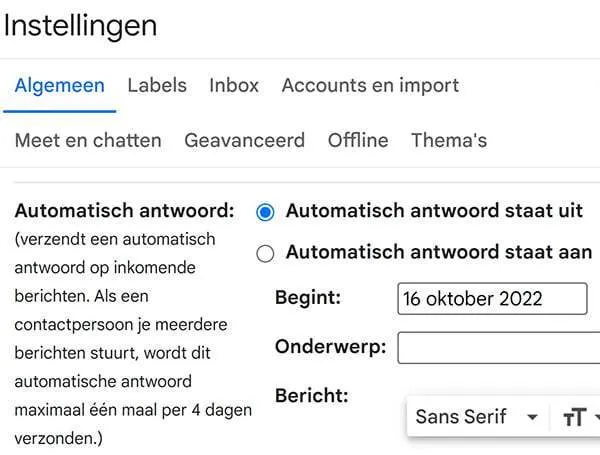 automatisch antwoord